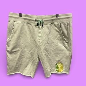 Cult of Individuality mink green washed heavy french terry shorts pockets logo